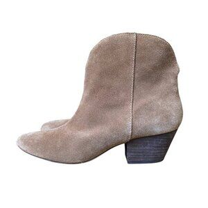 Splendid Paige Suede Western Heeled Ankle Bootie Brown - size 10
